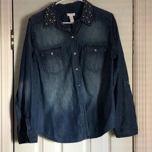 Bling denim shirt